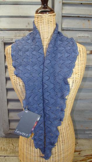 Preview: Minischal, Halstuch Daisy Jeans von Invero Merino, reine Merinowolle